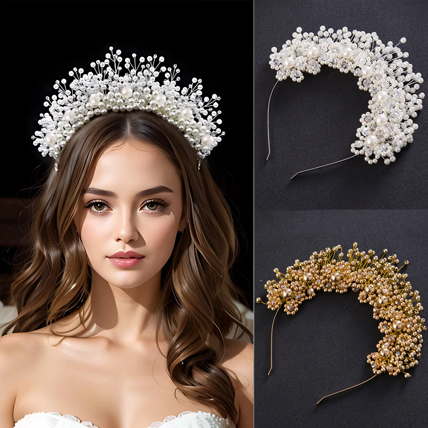 Жемчужная корона невесты, женская свадебная повязка на голову с цветком для волос, головной убор ручной работы из бисера, вечерние повязка для волос для девочек-горничной
Жемчужная корона невесты, женская свадебная повязка на голову с цветком для волос, головной убор ручной работы из бисера, вечерние повязка для волос для девочек-горничной