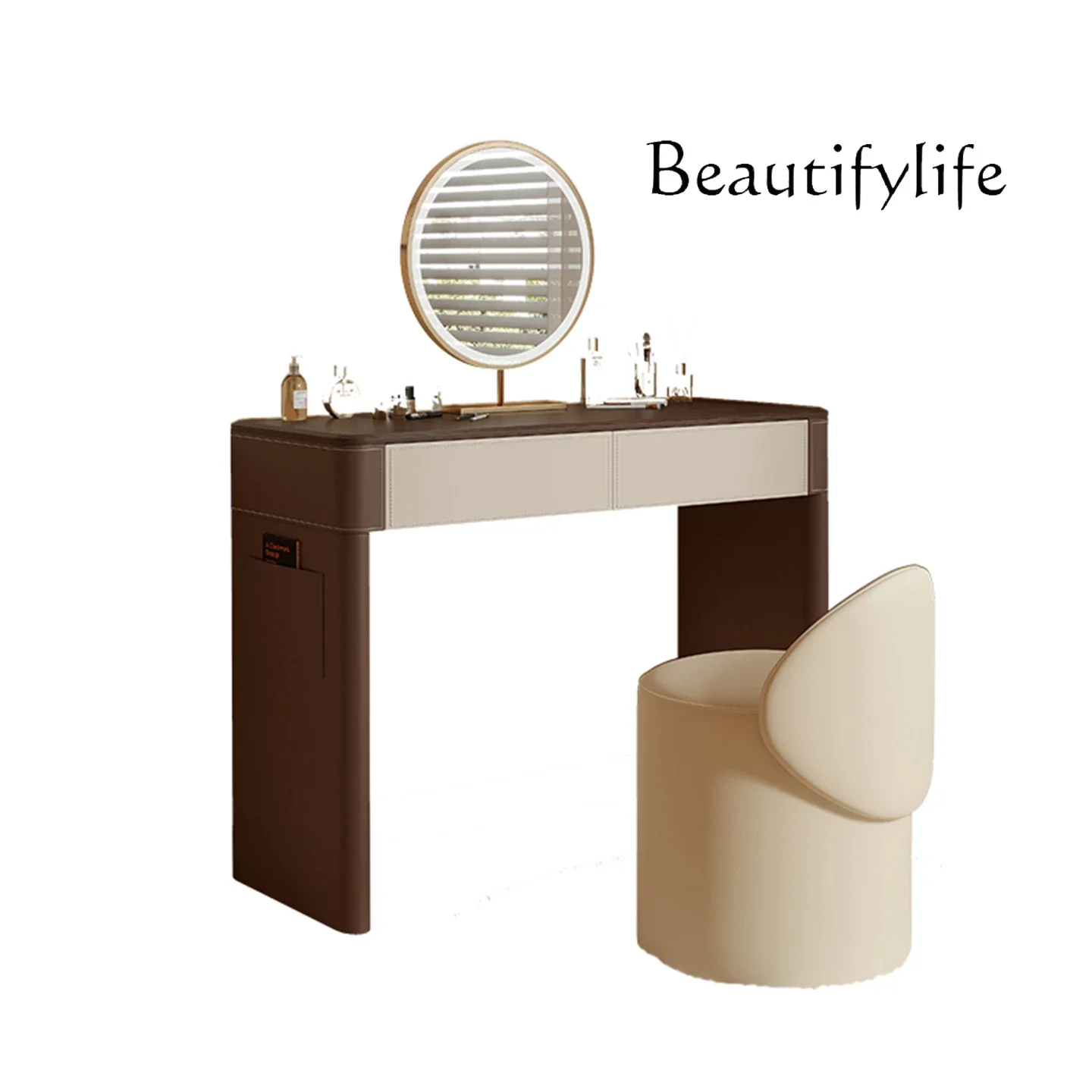 Premium dresser, deep coffee integrated bedroom, wabi-**** retro makeup table, modern simple small apartment table
Premium dresser, deep coffee integrated bedroom, wabi-**** retro makeup table, modern simple small apartment table