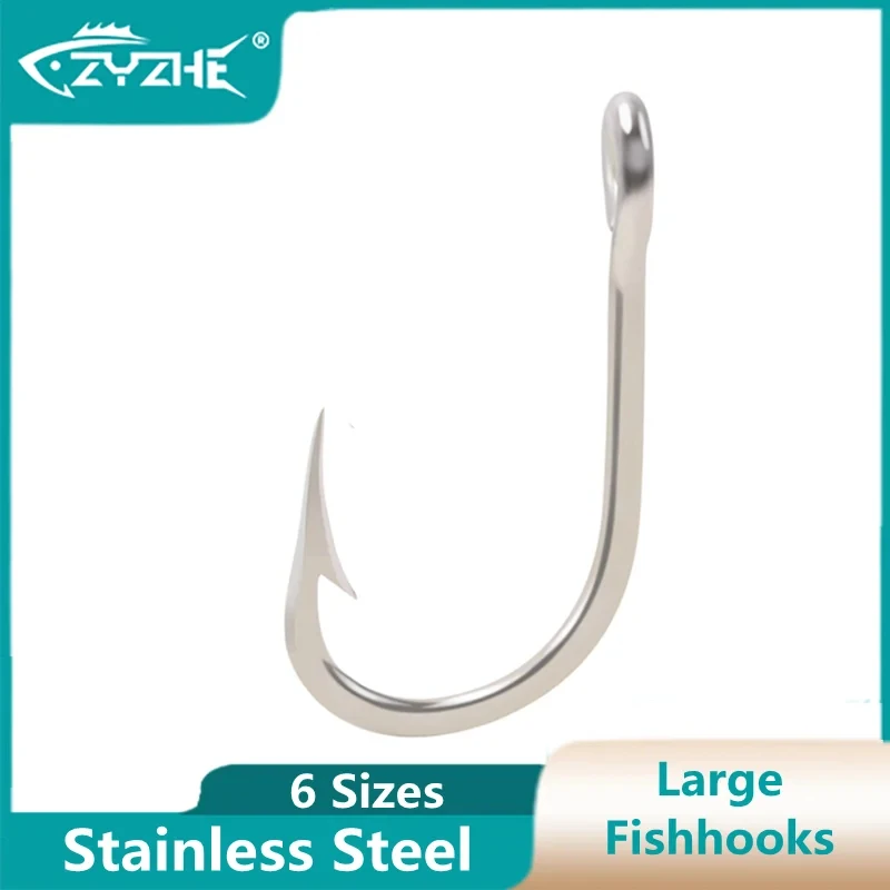 ZYZ Sea Fishing Large Fishhooks Stainless Steel 6 Sizes Ocean Boat Fishing Hooks For Big Fish Jig Assist Hook Accessories Tackle
ZYZ Sea Fishing Large Fishhooks Stainless Steel 6 Sizes Ocean Boat Fishing Hooks For Big Fish Jig Assist Hook Accessories Tackle