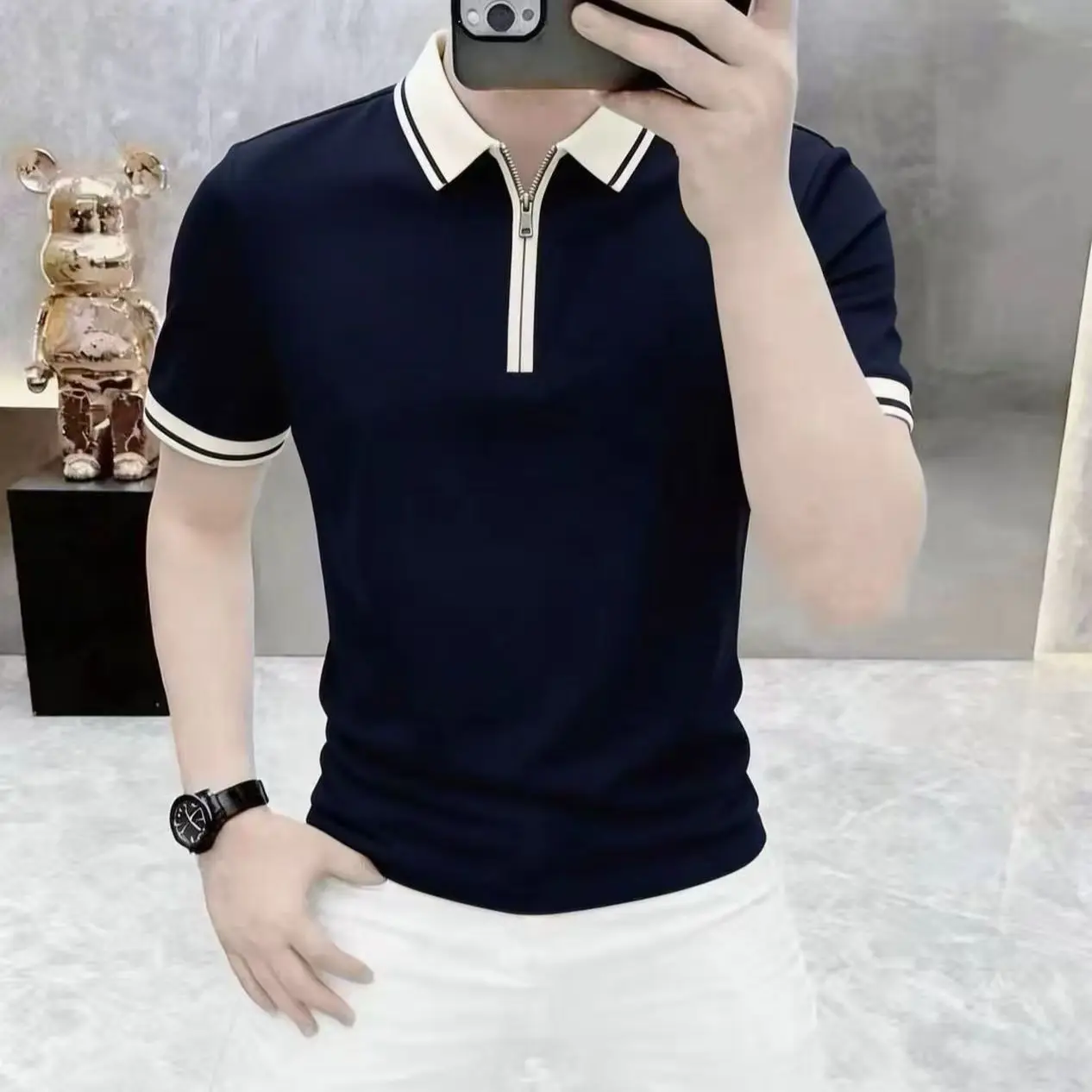 Men's Color Block Polo Shirt Half Zipper Short Sleeve T-Shirt Fashion Casual Summer New Arrival Polyester Fiber Breathable
Men's Color Block Polo Shirt Half Zipper Short Sleeve T-Shirt Fashion Casual Summer New Arrival Polyester Fiber Breathable
