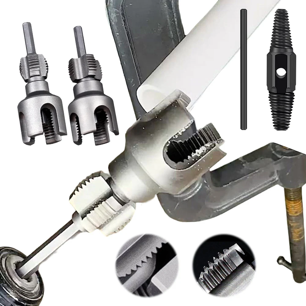 Integrated Internal & External Pipe Threading Tool Electric Drill Compatible PVC Pipe Threader Kit 1/2IN 3/4IN Pipe Sizes
Integrated Internal & External Pipe Threading Tool Electric Drill Compatible PVC Pipe Threader Kit 1/2IN 3/4IN Pipe Sizes