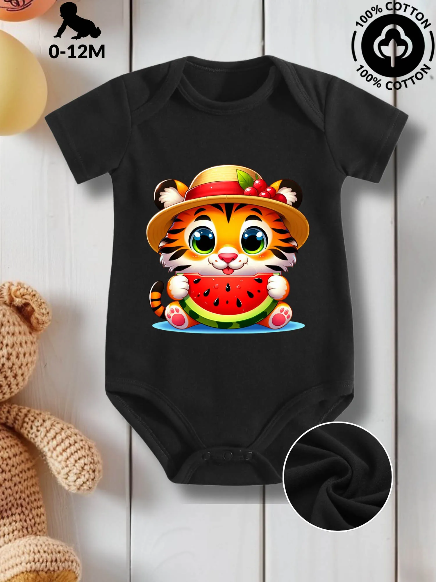 Детский комбинезон унисекс Tiger Enjoying Watermelon, комбинезон для ухода за кожей из чистого хлопка, всесезонный черный боди 190GSM
Детский комбинезон унисекс Tiger Enjoying Watermelon, комбинезон для ухода за кожей из чистого хлопка, всесезонный черный боди 190GSM