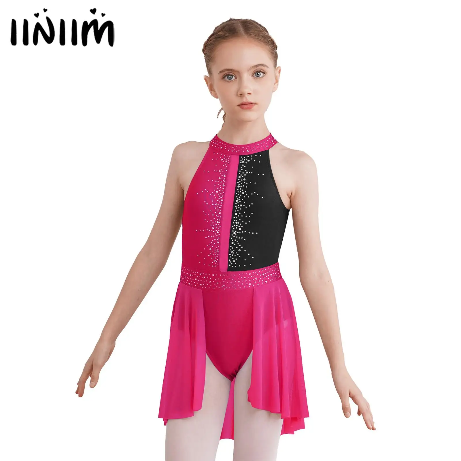 Детские блестящие стразы для девочек, гимнастические костюмы для фигурного катания, танцевальные костюмы, балетное лирическое танцевальное платье, трико на бретелях с юбкой с запахом
Детские блестящие стразы для девочек, гимнастические костюмы для фигурного катания, танцевальные костюмы, балетное лирическое танцевальное платье, трико на бретелях с юбкой с запахом