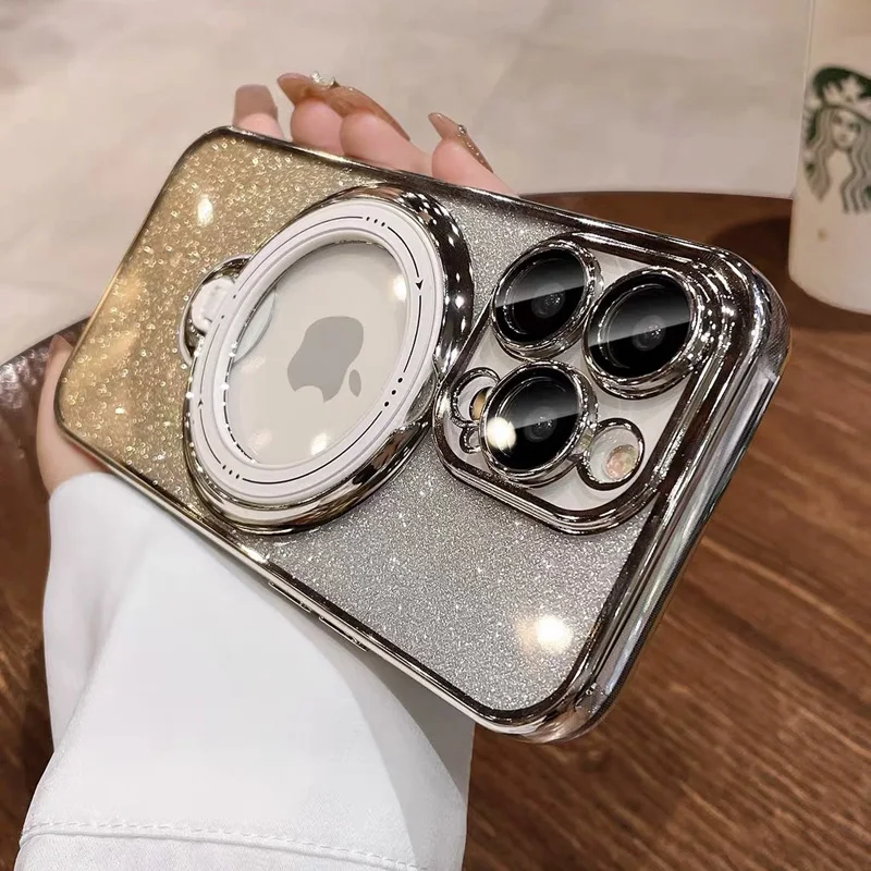Luxury Plating Glitter Clear With Ring Stand Lens Camera Protection Magnetic Case For iPhone 15 14 13 12 11 Pro Max X XR XS Max
Luxury Plating Glitter Clear With Ring Stand Lens Camera Protection Magnetic Case For iPhone 15 14 13 12 11 Pro Max X XR XS Max