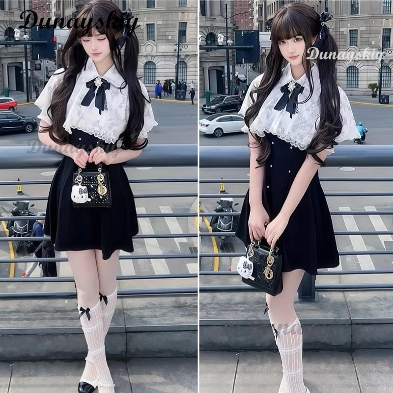 Jirai kei Outfit Cloak Dress Lolita Women Sleeve Shirt 2025 Kawii Bow Black Skirts Y2K Sweet Japanese Cosplay Maid Costume
Jirai kei Outfit Cloak Dress Lolita Women Sleeve Shirt 2025 Kawii Bow Black Skirts Y2K Sweet Japanese Cosplay Maid Costume