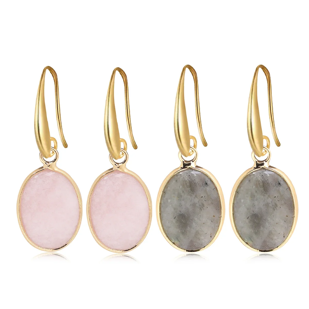Fashion Stone Women's Earrings Versatile Oval Natural Gemstone Rose Quartz Holiday Gift Jewelry For Women
Fashion Stone Women's Earrings Versatile Oval Natural Gemstone Rose Quartz Holiday Gift Jewelry For Women