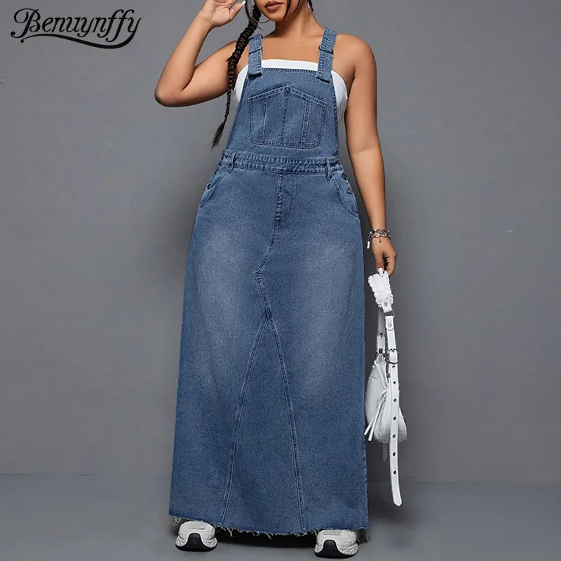 Benuynffy, повседневное джинсовое платье больших размеров с необработанным подолом, женская уличная одежда, макси-платья трапециевидной формы без рукавов в стиле ретро с высокой талией
Benuynffy, повседневное джинсовое платье больших размеров с необработанным подолом, женская уличная одежда, макси-платья трапециевидной формы без рукавов в стиле ретро с высокой талией