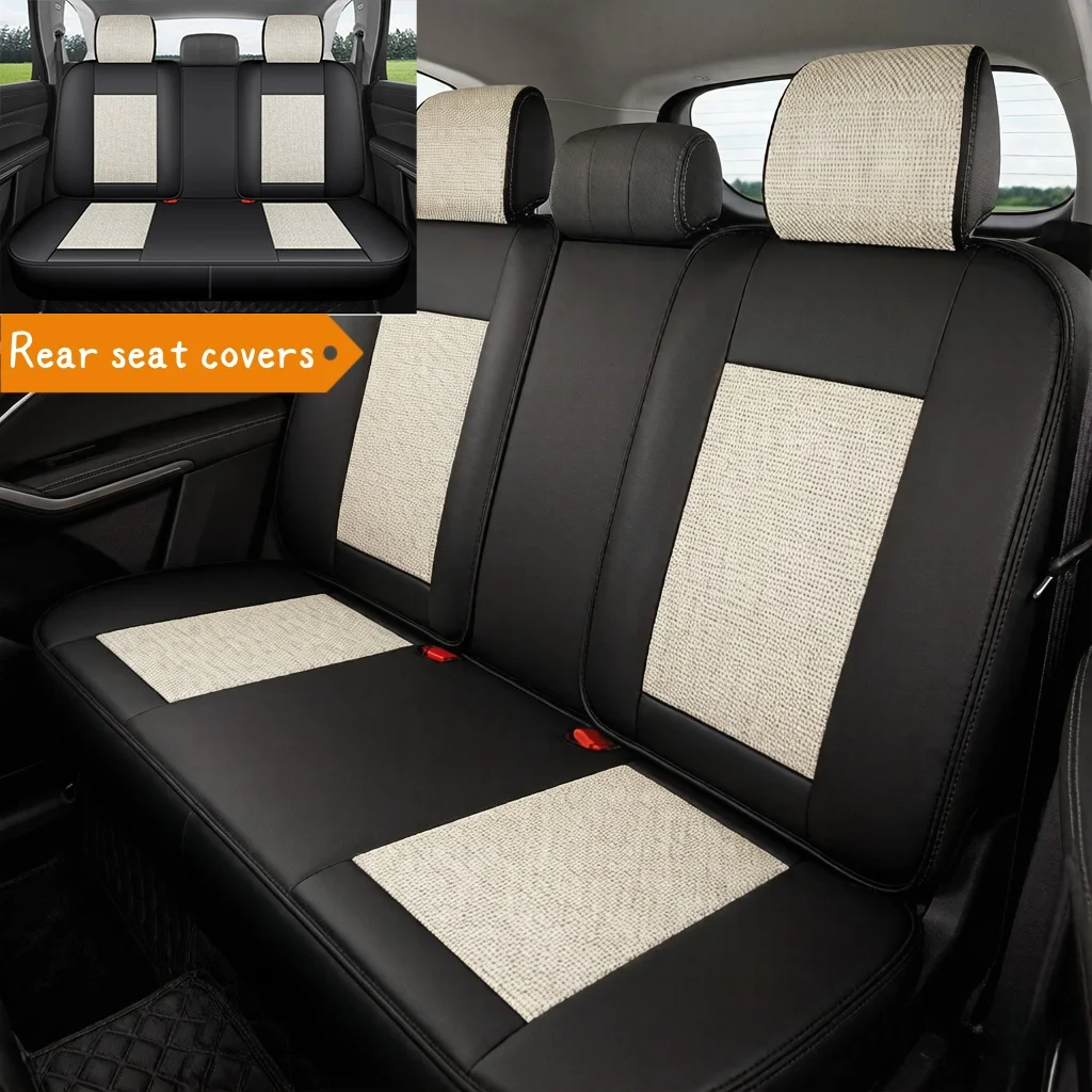 Rear car seat covers, made of comfortable linen material, protect original car seats, universal design fits most car models
Rear car seat covers, made of comfortable linen material, protect original car seats, universal design fits most car models