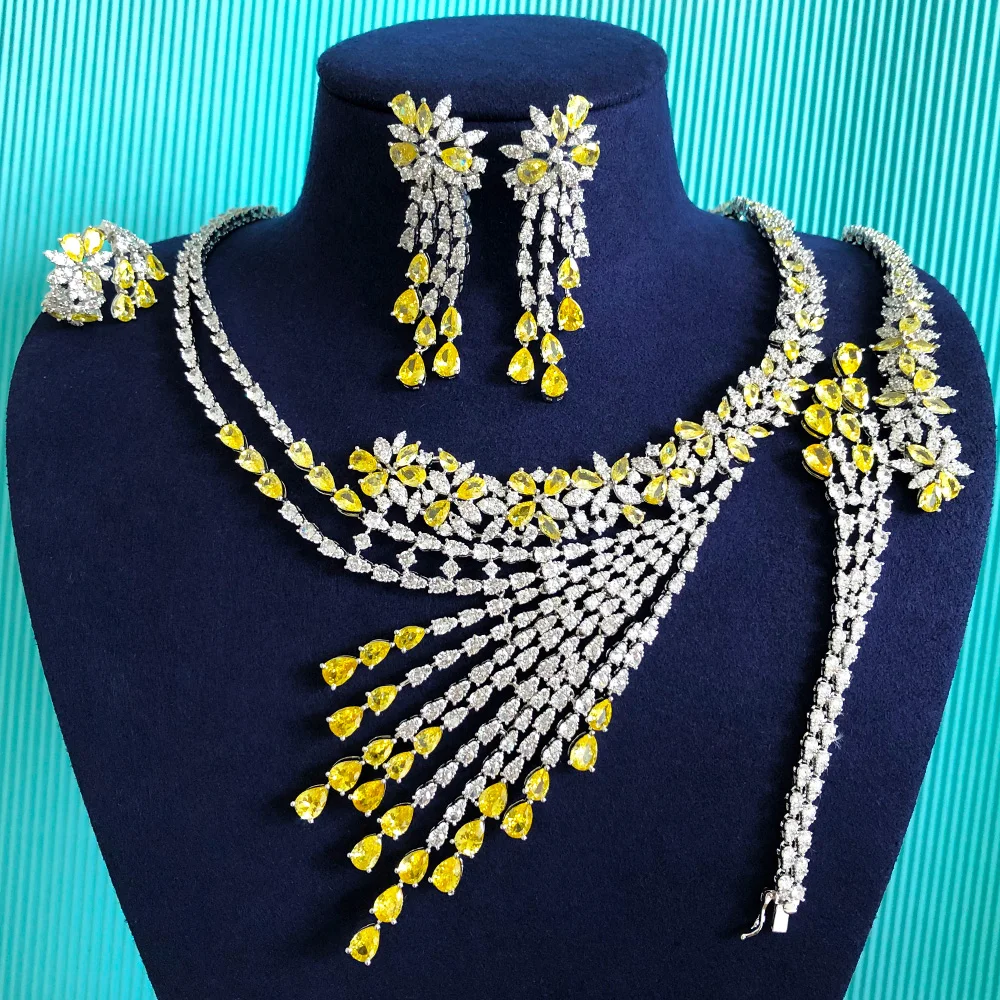 Missvikki New Fashion Luxury Shiny 4pcs Necklace Earrings Bangle Ring Jewelry Set For Bridal Wedding Accessories High Quality
Missvikki New Fashion Luxury Shiny 4pcs Necklace Earrings Bangle Ring Jewelry Set For Bridal Wedding Accessories High Quality