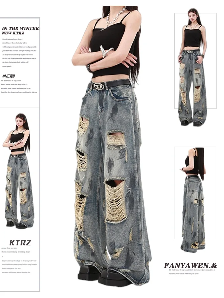 American Style Heavyweight Washed out Distressed Denim Jeans Women's Summer Graffiti Apocalyptic Loose Slim Straight Floor-Le...
American Style Heavyweight Washed out Distressed Denim Jeans Women's Summer Graffiti Apocalyptic Loose Slim Straight Floor-Le...
