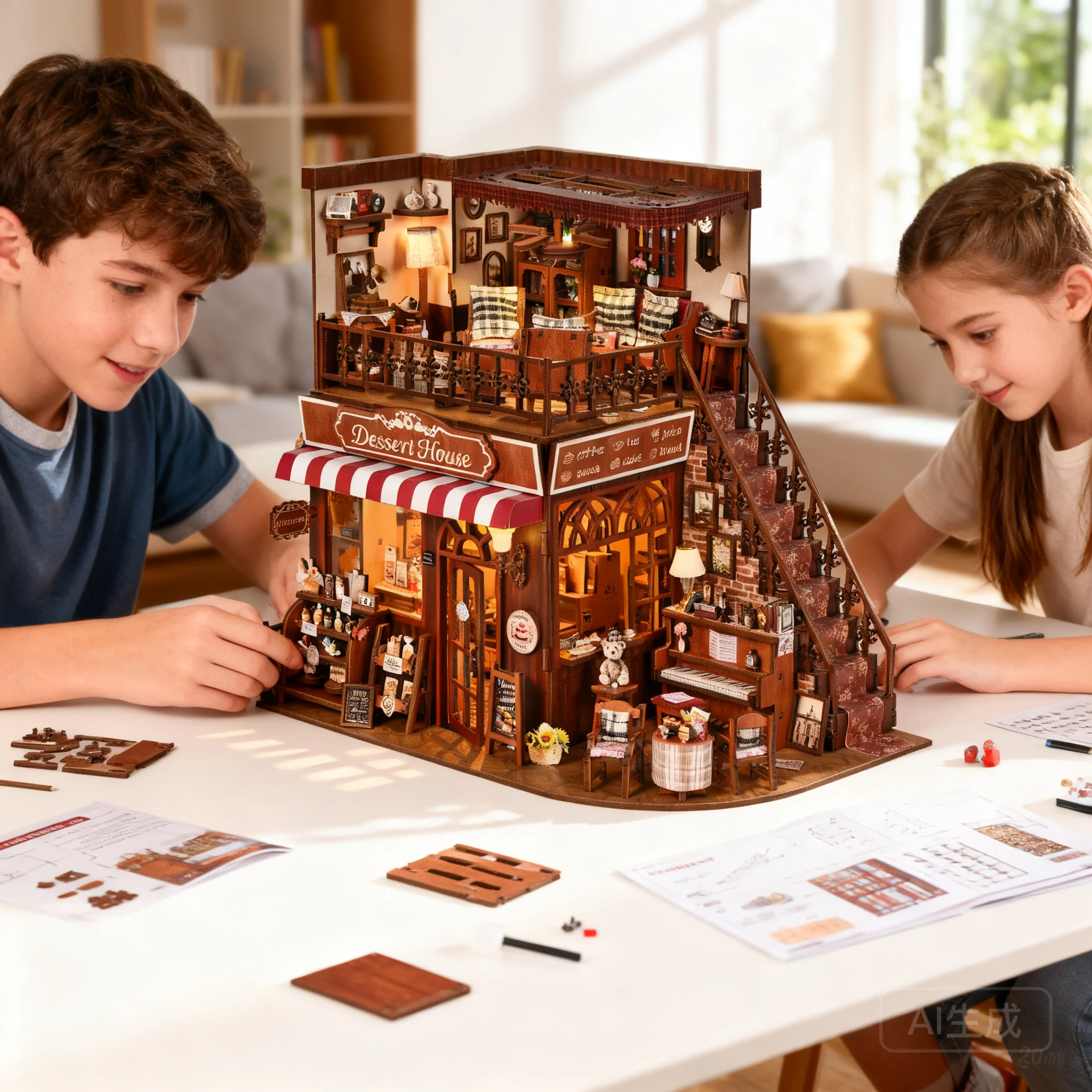 Corner Sweet House DIY Dollhouse – 3D Wooden Bookend Puzzle, Handmade Building Blocks & Miniature Model Toy Gift
Corner Sweet House DIY Dollhouse – 3D Wooden Bookend Puzzle, Handmade Building Blocks & Miniature Model Toy Gift
