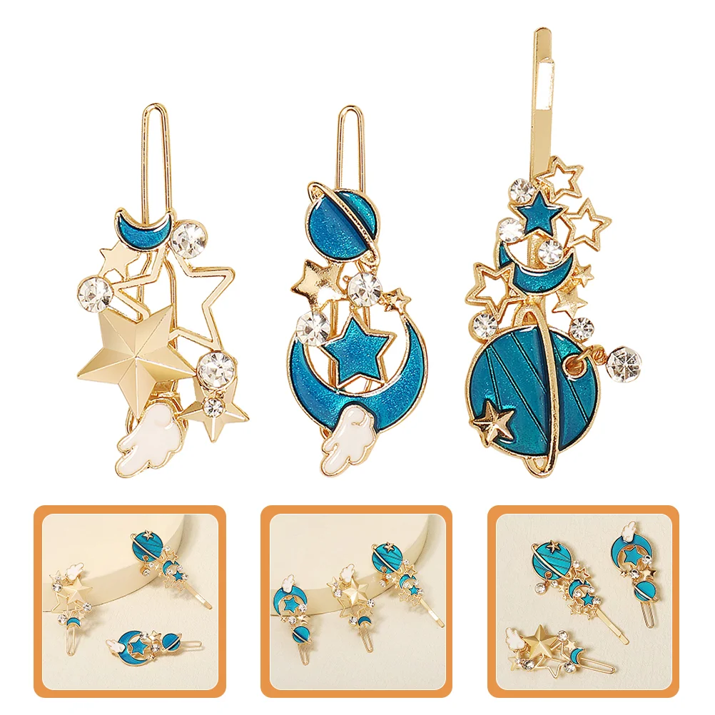 3 Pcs Hair Clip Side Ornament Star Hairpins Accessories for Women Clips Girls Simple Moon Alloy Rhinestone Women's Miss Gold
3 Pcs Hair Clip Side Ornament Star Hairpins Accessories for Women Clips Girls Simple Moon Alloy Rhinestone Women's Miss Gold