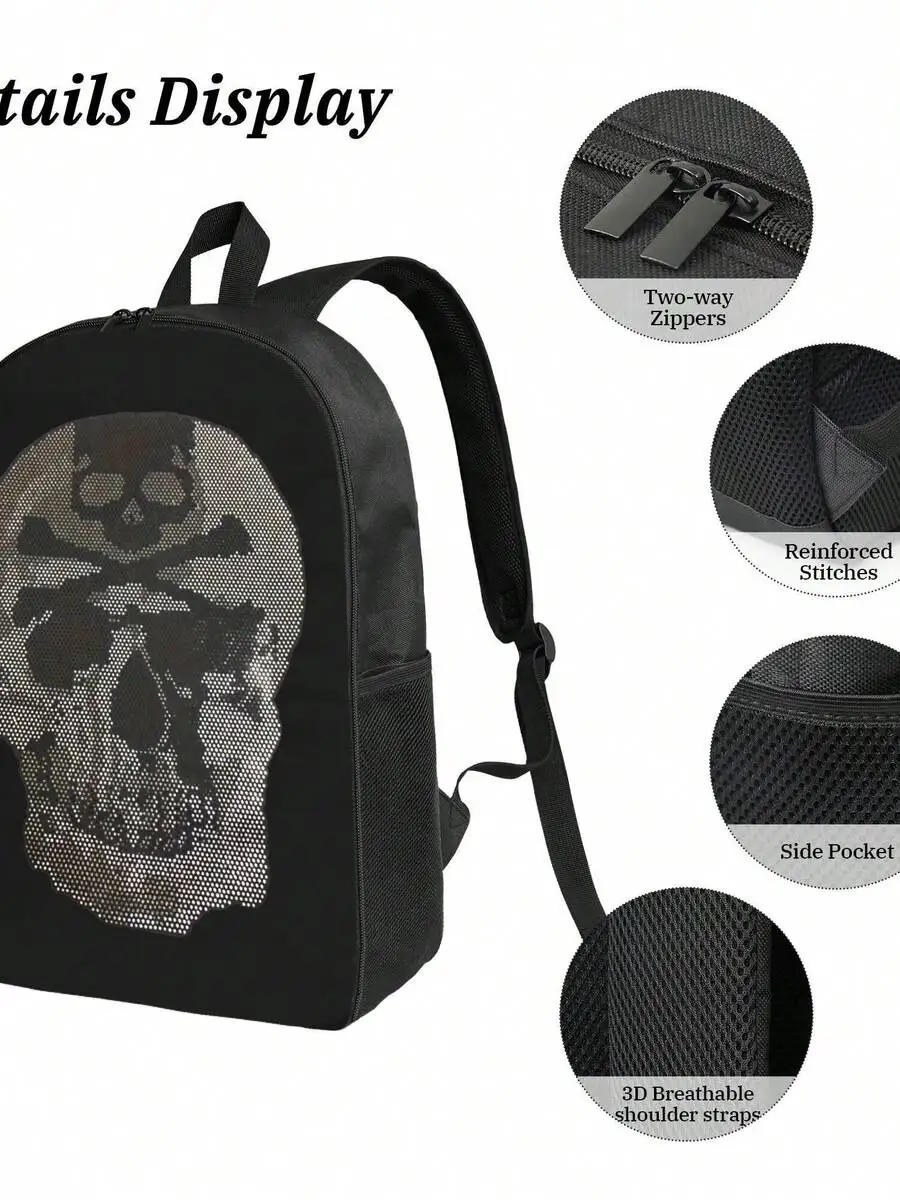 Mesh Skull Design Backpack For Adults - Large Capacity Laptop Bag 17 Inch With Two-Way Zipper
Mesh Skull Design Backpack For Adults - Large Capacity Laptop Bag 17 Inch With Two-Way Zipper