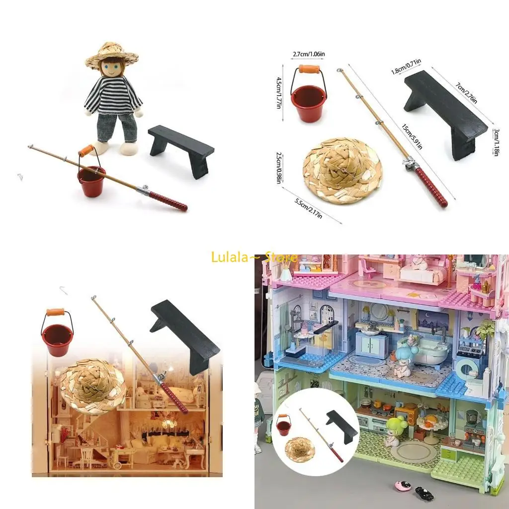 Y4QA 1/12 Model Fishing Equipment Set Dense Travel Tiny Rod Bucket Chair Simulation Activity Gear
Y4QA 1/12 Model Fishing Equipment Set Dense Travel Tiny Rod Bucket Chair Simulation Activity Gear