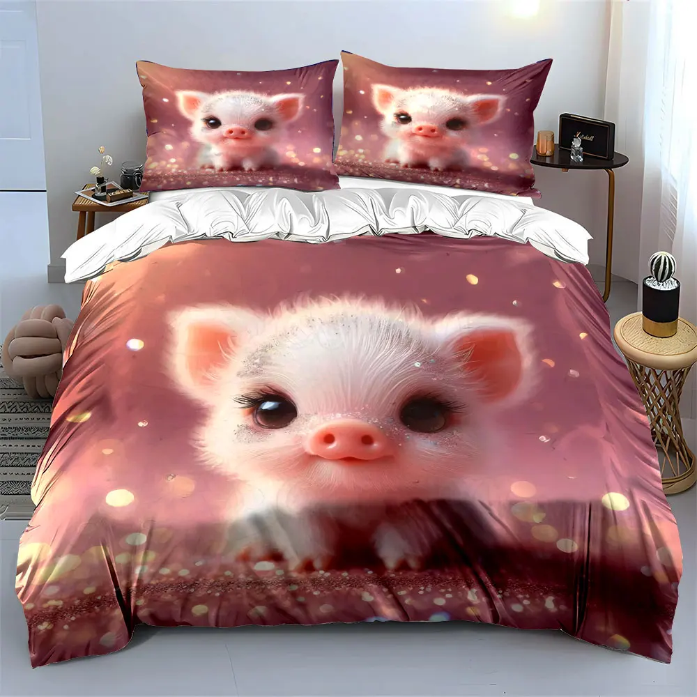 Cute Piglet Themed Decor Set Soft Skin-Friendly Bedding Set Includes 1 Duvet Cover And 2 Pillowcase, Gift
Cute Piglet Themed Decor Set Soft Skin-Friendly Bedding Set Includes 1 Duvet Cover And 2 Pillowcase, Gift