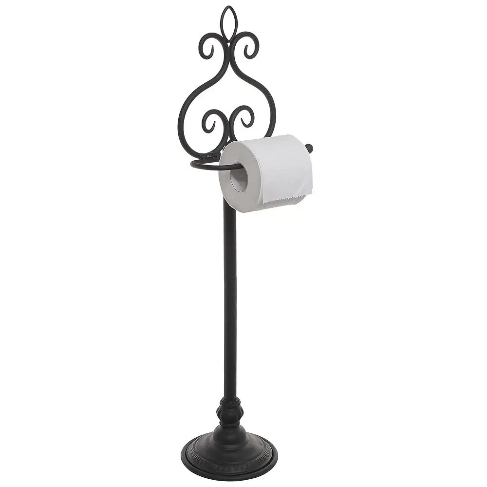 Free Shipping-Free Standing Toilet Paper Holder Black Metal Scrollwork Design Bathroom Tissue Paper Stand - Single Roll Storage
Free Shipping-Free Standing Toilet Paper Holder Black Metal Scrollwork Design Bathroom Tissue Paper Stand - Single Roll Storage