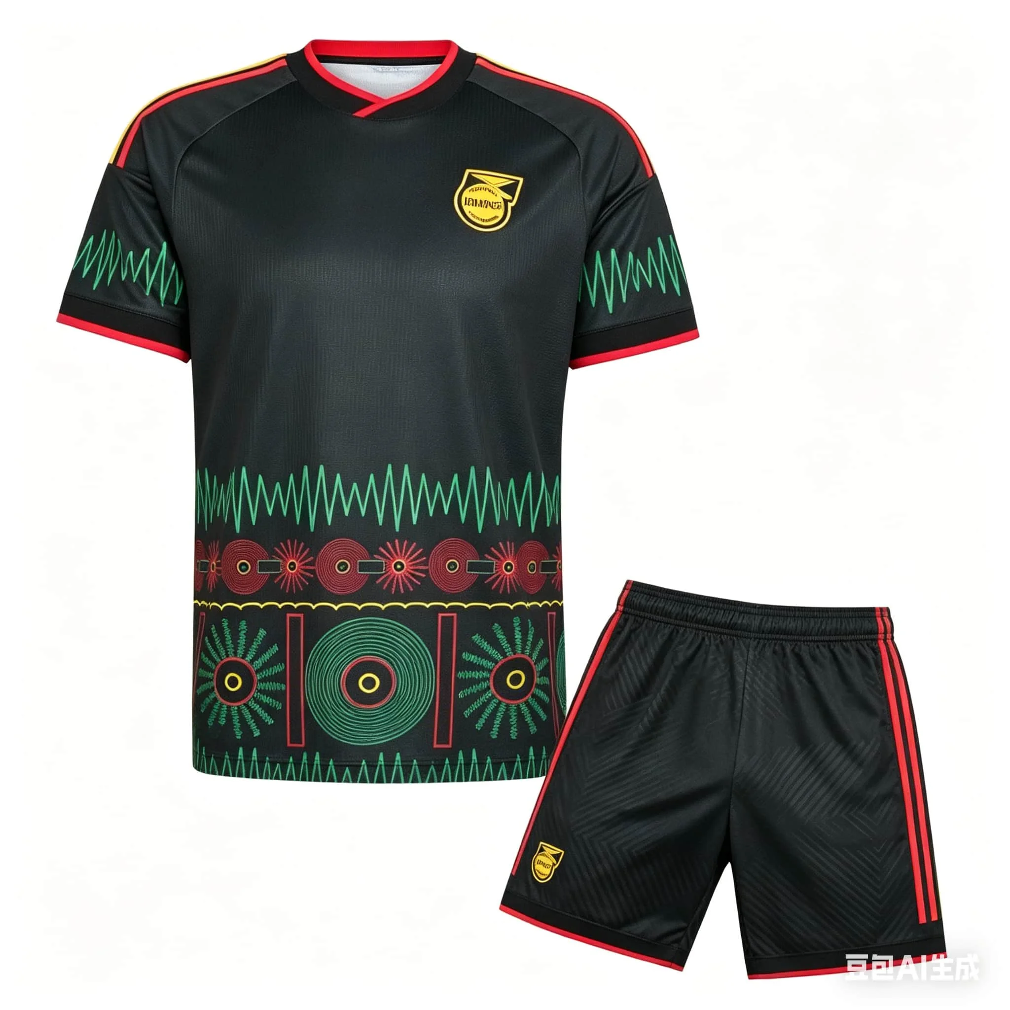 Jamaica National Team Black Away Jersey Reggae Soundwave Pattern Football Shirt Set
Jamaica National Team Black Away Jersey Reggae Soundwave Pattern Football Shirt Set