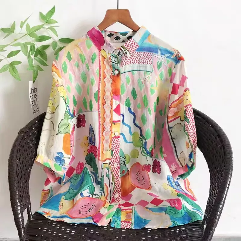 Loose Women's Shirt Summer New Style Breathable Short Sleeve Fashion Lazy Style Top Women's Fashionable Casual Cotton Shirt
Loose Women's Shirt Summer New Style Breathable Short Sleeve Fashion Lazy Style Top Women's Fashionable Casual Cotton Shirt