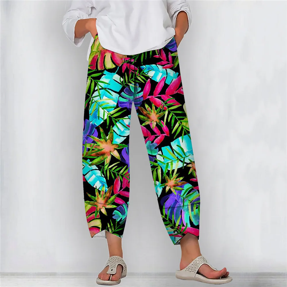 CLOOCL Nordic Style Women Trousers Harajuku Leaf Print Loose Casual Pockets Pants Female Oversized Nine-point Pants
CLOOCL Nordic Style Women Trousers Harajuku Leaf Print Loose Casual Pockets Pants Female Oversized Nine-point Pants