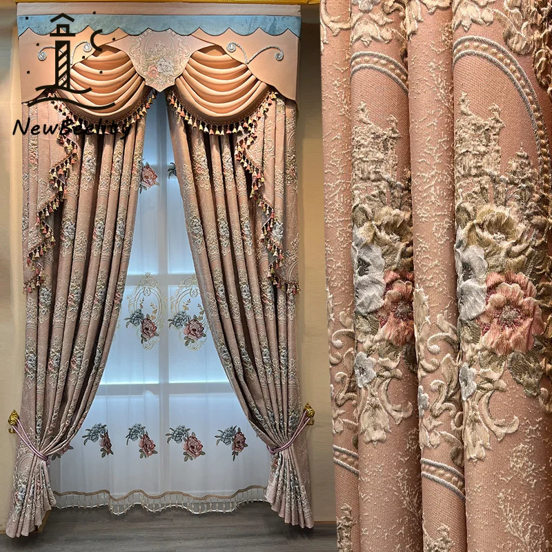 French Pink Embossed Thick Blackout Curtain European High-end Window Curtains for Living Room Bedroom Dining Luxury Drapes Decor
French Pink Embossed Thick Blackout Curtain European High-end Window Curtains for Living Room Bedroom Dining Luxury Drapes Decor