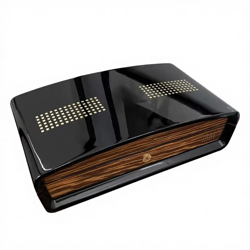 1966 Humidor Retro Style Large Capacity Piano Lacquer Unique Pattern Cedar Cigar Humidor