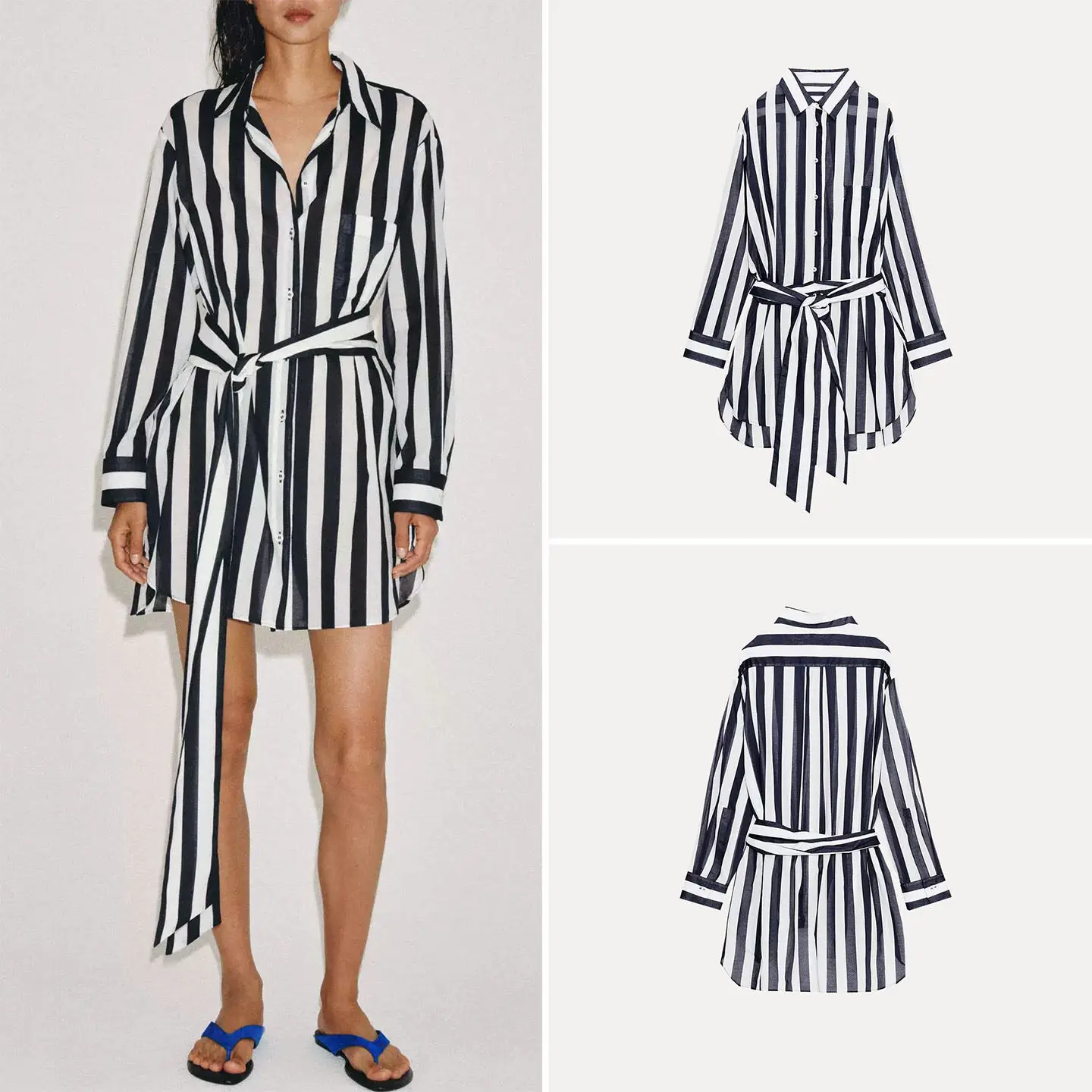Casual Striped Waist-Cinching Long Sleeve Versatile Shirt Women's Summer Fashion 2026 ZDATA Ladies Loose Fit Single Button
Casual Striped Waist-Cinching Long Sleeve Versatile Shirt Women's Summer Fashion 2026 ZDATA Ladies Loose Fit Single Button