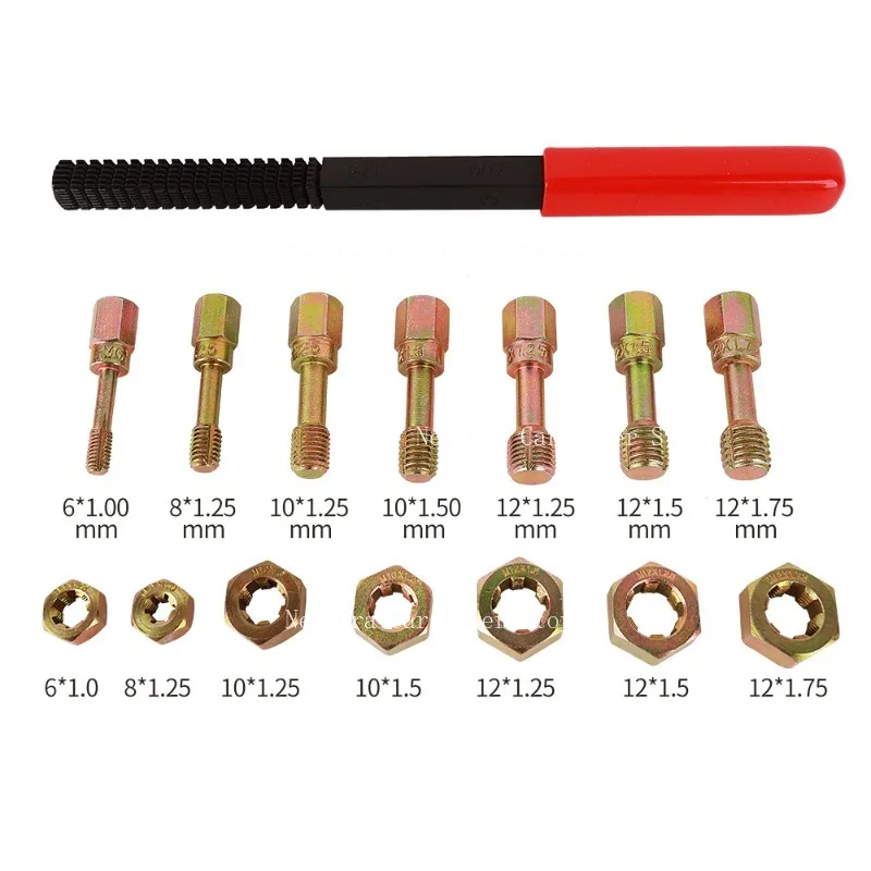 Набор из 15 инструментов для ремонта винтовых гаек для ремонта автомобилей
Набор из 15 инструментов для ремонта винтовых гаек для ремонта автомобилей