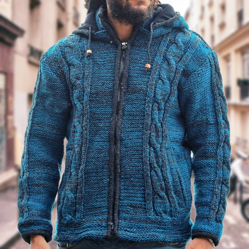 New Mens Clothing Autumn and Winter Zipper Cardigan Sweater Hooded Knitted Sweater for Men
New Mens Clothing Autumn and Winter Zipper Cardigan Sweater Hooded Knitted Sweater for Men