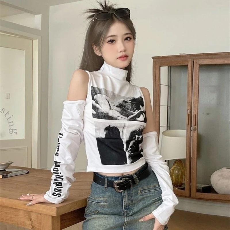 Streetwear Long Sleeve T Shirt Women Off Shoulder Letter Print Y2K Crop Tees American Hotsweet Autumn Patchwork Chic New Tops
Streetwear Long Sleeve T Shirt Women Off Shoulder Letter Print Y2K Crop Tees American Hotsweet Autumn Patchwork Chic New Tops
