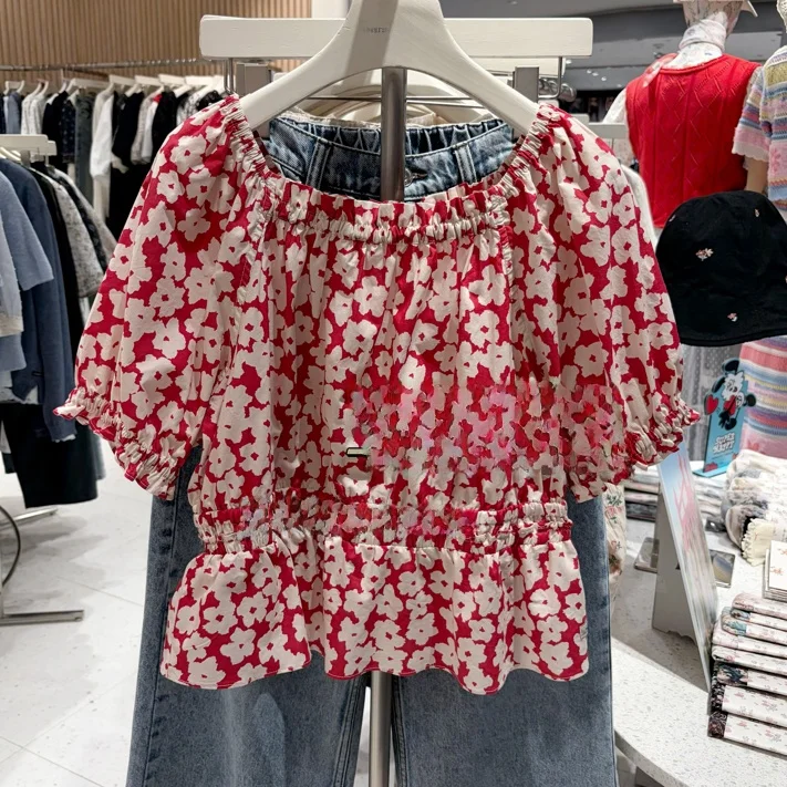 Mimifafa Island Pure Original 26 New Sweet Flower Pattern Shirt Collar Two-Way Wear Elastic Waist Women's Short Sleeve Blouse
Mimifafa Island Pure Original 26 New Sweet Flower Pattern Shirt Collar Two-Way Wear Elastic Waist Women's Short Sleeve Blouse
