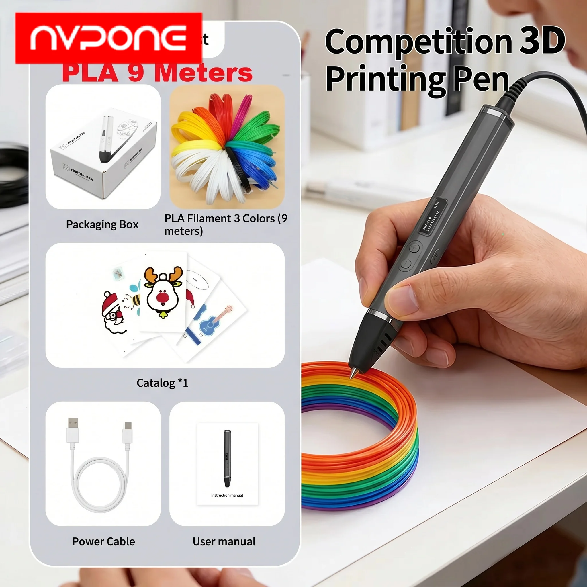 Professional 3D Printing Pen for PLA Filament Doodling Making Detachable Design for 3D Print Pen Competition Level OLED Display
Professional 3D Printing Pen for PLA Filament Doodling Making Detachable Design for 3D Print Pen Competition Level OLED Display