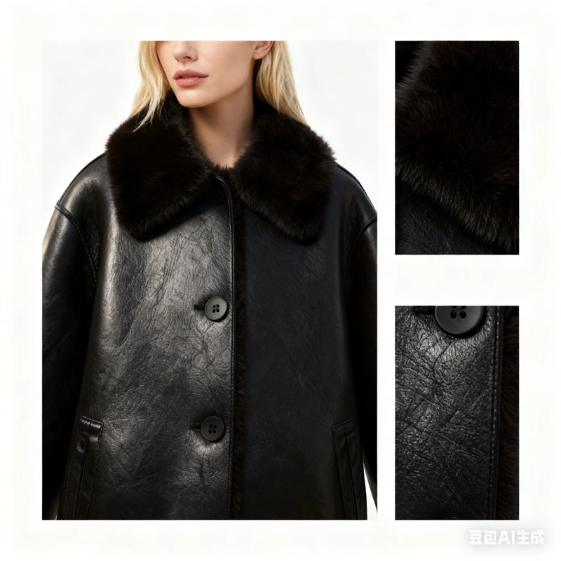 INQFEIR Faux Leather Jacket for Women, Fuzzy Collar Button Down Short Coat, Vintage Style Outerwear for Fall Winter
INQFEIR Faux Leather Jacket for Women, Fuzzy Collar Button Down Short Coat, Vintage Style Outerwear for Fall Winter