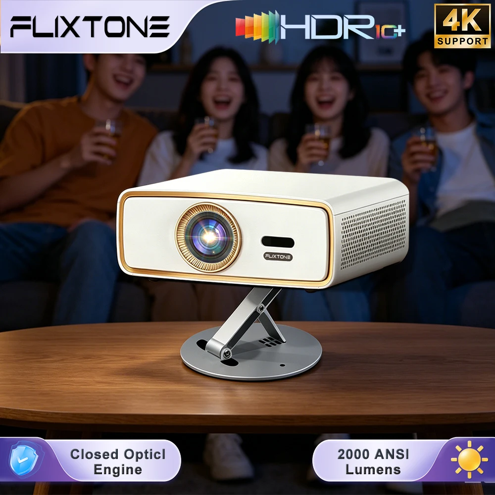 Flixtone E900 Mini Projector with Stand Supports 4K Decoding Android Smart TV WiFi Home Theater, Suitable for Camping
Flixtone E900 Mini Projector with Stand Supports 4K Decoding Android Smart TV WiFi Home Theater, Suitable for Camping