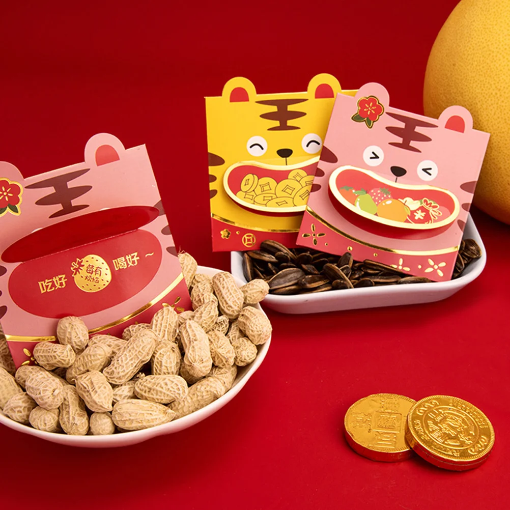 6 Pcs Lunar New Year Red Envelopes Spring Festival Tiger Lucky Money Pocket Chinese 
6 Pcs Lunar New Year Red Envelopes Spring Festival Tiger Lucky Money Pocket Chinese