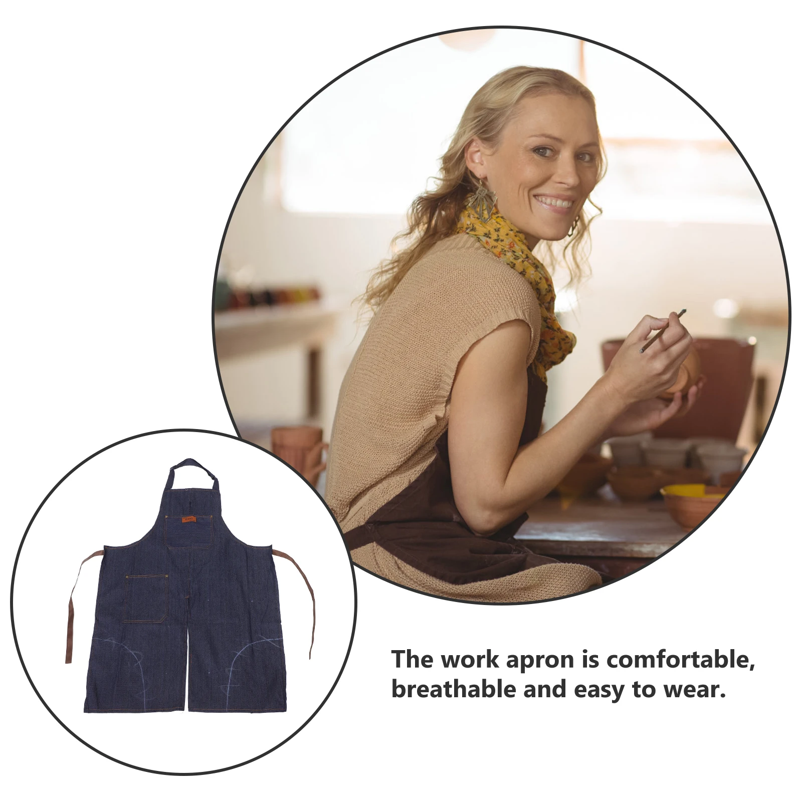 Stylish Denim Apron with Pockets for Pottery Painting Cooking Gardening Versatile Protection Long Lasting Use
Stylish Denim Apron with Pockets for Pottery Painting Cooking Gardening Versatile Protection Long Lasting Use