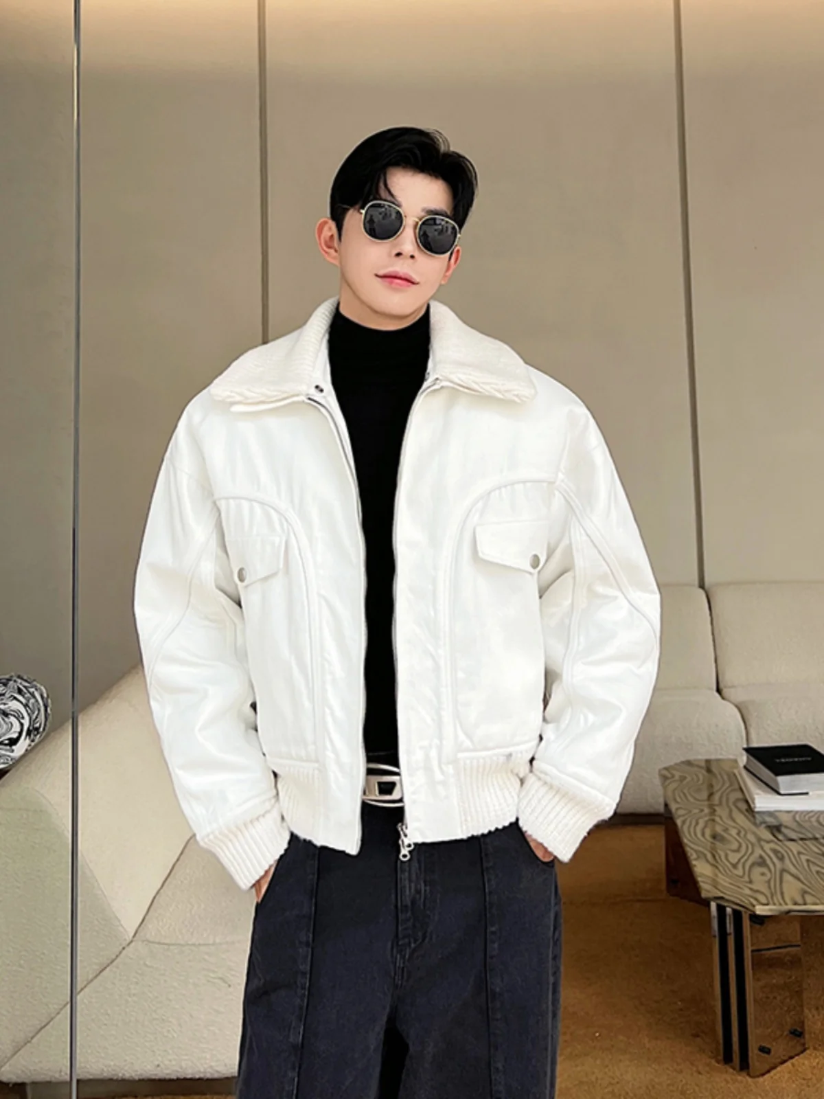 Мужская зимняя теплая верхняя одежда со съемным вязаным воротником из хлопка, теплая однотонная повседневная свободная посадка, молодежная модная одежда...
Мужская зимняя теплая верхняя одежда со съемным вязаным воротником из хлопка, теплая однотонная повседневная свободная посадка, молодежная модная одежда...