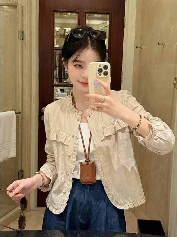 Fashionable Retro Button up Long Sleeve Shirt Coat Women's Early Spring New Style Versatile Slimming Top Trendy Commute Wind
Fashionable Retro Button up Long Sleeve Shirt Coat Women's Early Spring New Style Versatile Slimming Top Trendy Commute Wind