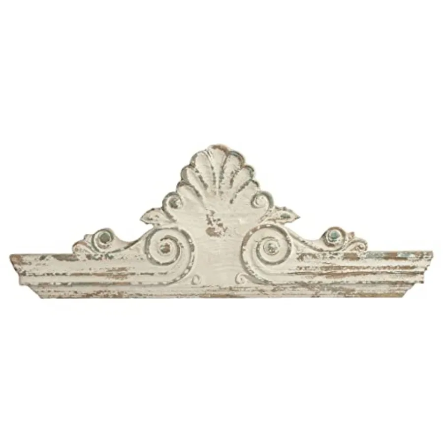 33" Distressed White Finish Wooden Scroll Over The Door Decor, Large Decorative Wall Sculpture, Carved Wood Wall Art Hanging Wi
33" Distressed White Finish Wooden Scroll Over The Door Decor, Large Decorative Wall Sculpture, Carved Wood Wall Art Hanging Wi