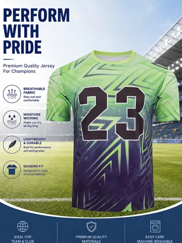 Men's Custom Team Jersey Shirt, Sublimated Athletic Uniform, Personalized Sports Practice Top