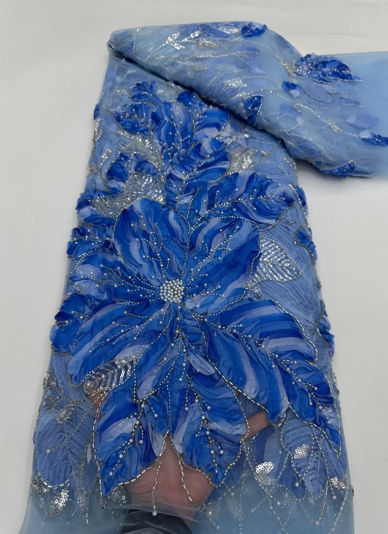 Luxury African Lace Fabric 2026 High Quality French Net Embroidery Sequins Beaded Lace 5 Yards for Wedding Party Dess
Luxury African Lace Fabric 2026 High Quality French Net Embroidery Sequins Beaded Lace 5 Yards for Wedding Party Dess