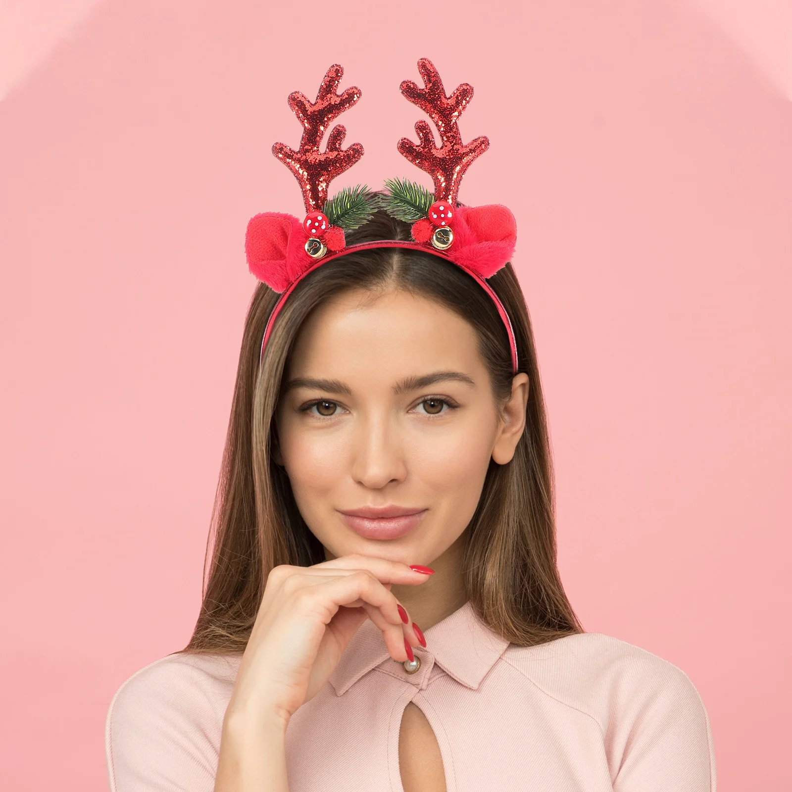 Christmas Reindeer Antlers Headband Red Sequin Festive Holiday Hairband for Women Girls Parties Costumes Accessories
Christmas Reindeer Antlers Headband Red Sequin Festive Holiday Hairband for Women Girls Parties Costumes Accessories