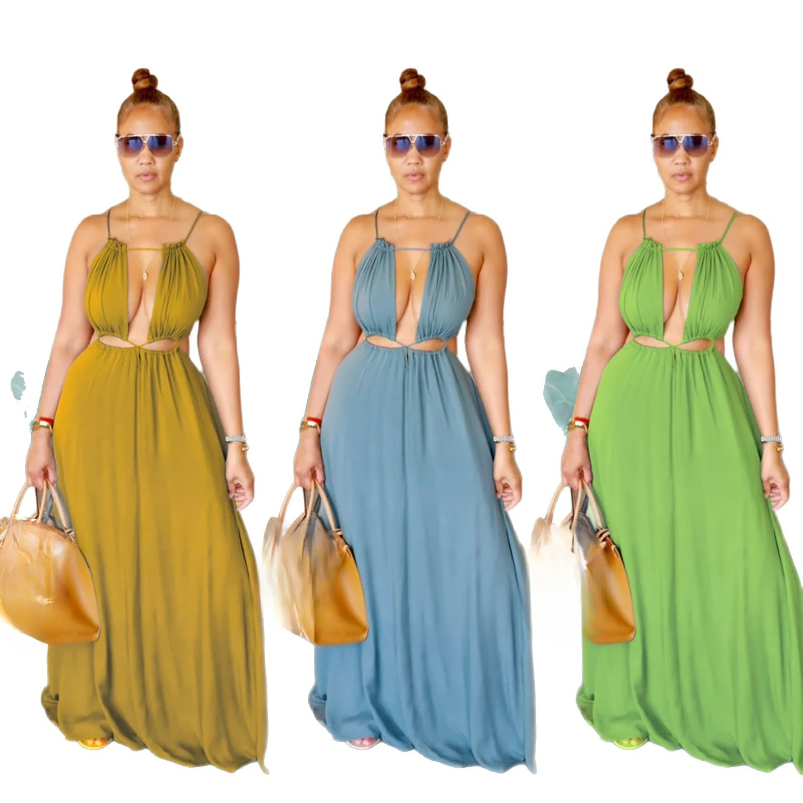 Sleeveless Hollow Backless Long Skirt Solid Color One-piece Skirt Cross-border European and American Women's Clothing
Sleeveless Hollow Backless Long Skirt Solid Color One-piece Skirt Cross-border European and American Women's Clothing