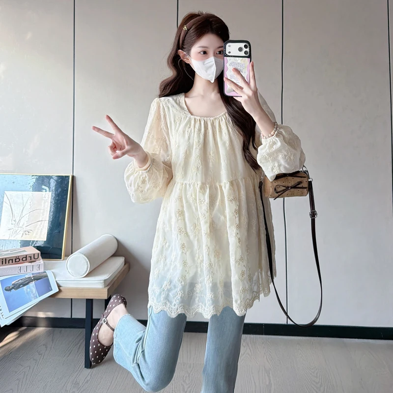 2026 Spring Summer New Style Chiffon Maternity Doll Blouse Fresh Light Loose-fit Slimming Fashionable Pregnancy Women Top Shirts
2026 Spring Summer New Style Chiffon Maternity Doll Blouse Fresh Light Loose-fit Slimming Fashionable Pregnancy Women Top Shirts