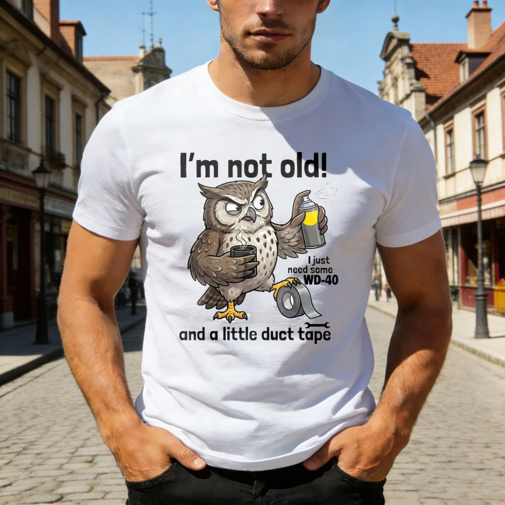I'm Not Old I Need WD40 & Little Duct Tape Owl Mens Funny T-Shirt Fashion Owl Print Clothes Cute Animal Pattern Print Shirt
I'm Not Old I Need WD40 & Little Duct Tape Owl Mens Funny T-Shirt Fashion Owl Print Clothes Cute Animal Pattern Print Shirt