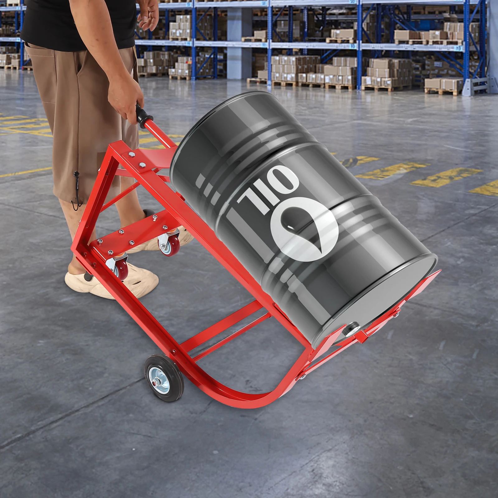Movable Drum Cradle with Wheels Powder Coated Steel 55gal Drum Cradle for Transporting Various Kinds of Round Drums 
Movable Drum Cradle with Wheels Powder Coated Steel 55gal Drum Cradle for Transporting Various Kinds of Round Drums