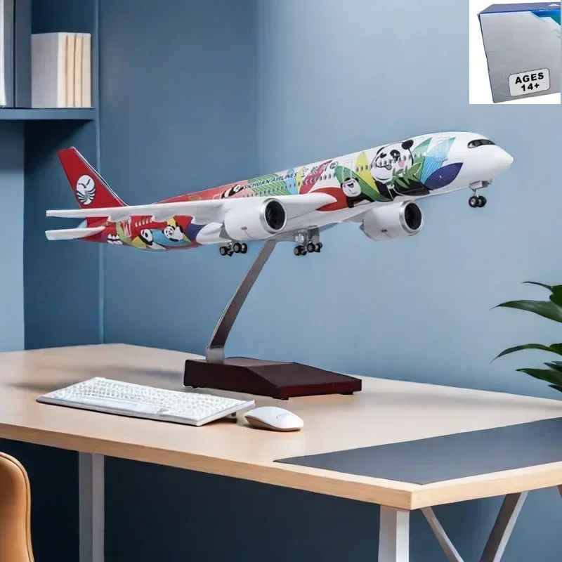 47CM 1/142 Scale Airplane A350 Sichuan Panda Airline Model W Light and Wheel Diecast Plastic Resin Plane For Collection
47CM 1/142 Scale Airplane A350 Sichuan Panda Airline Model W Light and Wheel Diecast Plastic Resin Plane For Collection