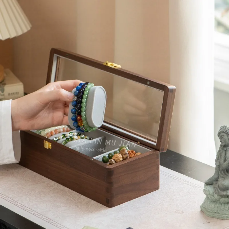 Luxury Black Walnut Wood Jewelry Box Buddhist Beads & Crystal Bracelet Organizer Portable Watch Holder Wooden Beads Storage Case
Luxury Black Walnut Wood Jewelry Box Buddhist Beads & Crystal Bracelet Organizer Portable Watch Holder Wooden Beads Storage Case