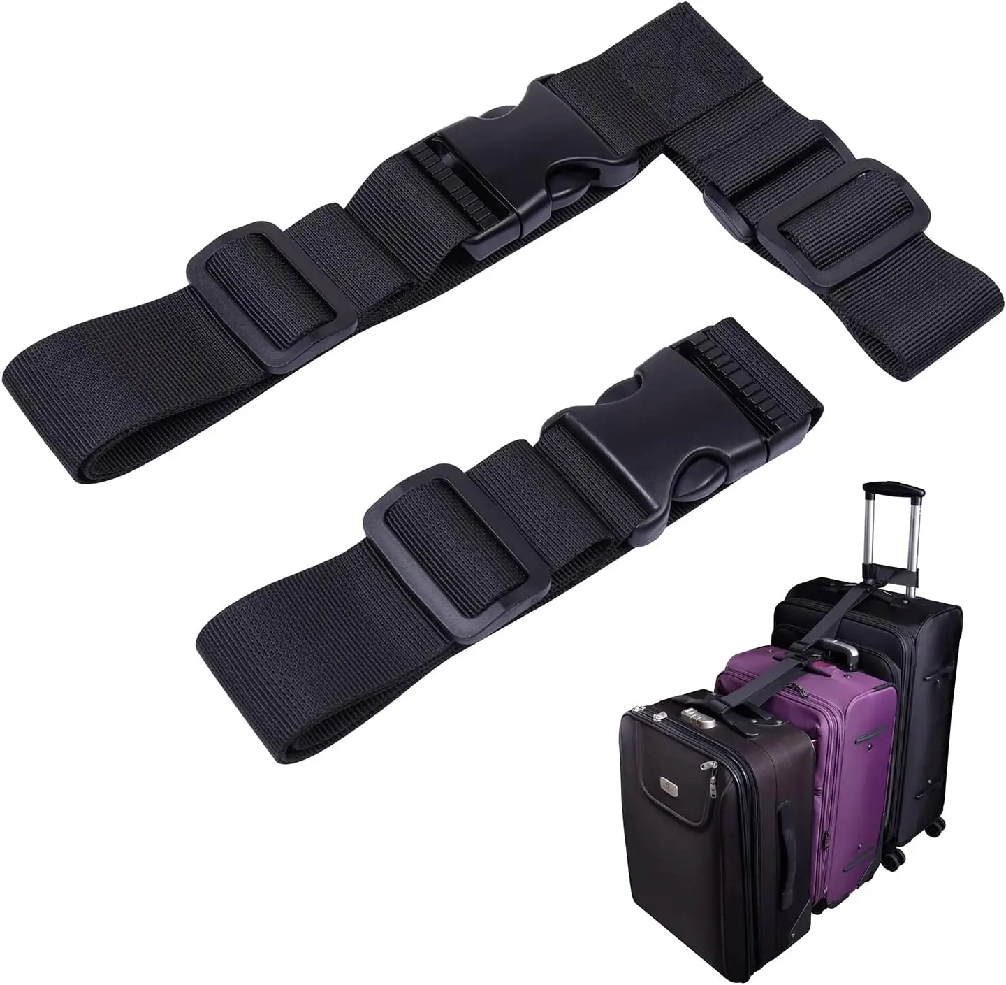 Add a Bag Luggage Strap Set, Heavy Duty Adjustable Suitcase Belt for Connecting Luggage Together, Black (T-Type and Normal)
Add a Bag Luggage Strap Set, Heavy Duty Adjustable Suitcase Belt for Connecting Luggage Together, Black (T-Type and Normal)