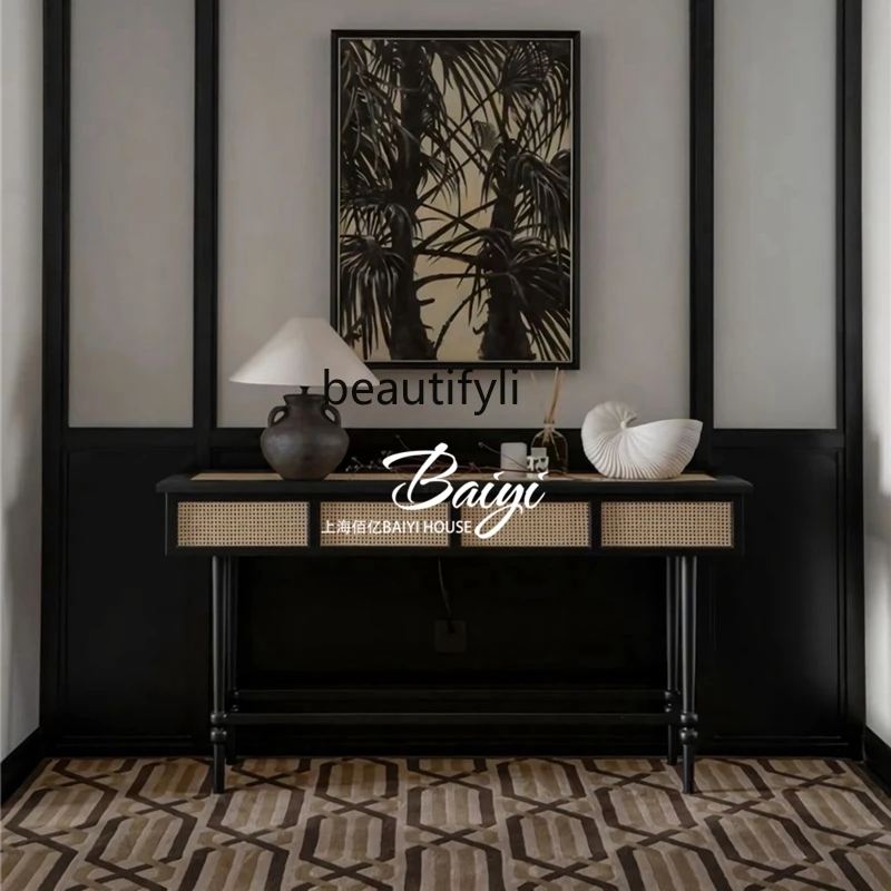 American Style Solid Wood Vintage Entryway Cabinet French Partition Entryway Table Simple Light Luxury Entryway Console
American Style Solid Wood Vintage Entryway Cabinet French Partition Entryway Table Simple Light Luxury Entryway Console
