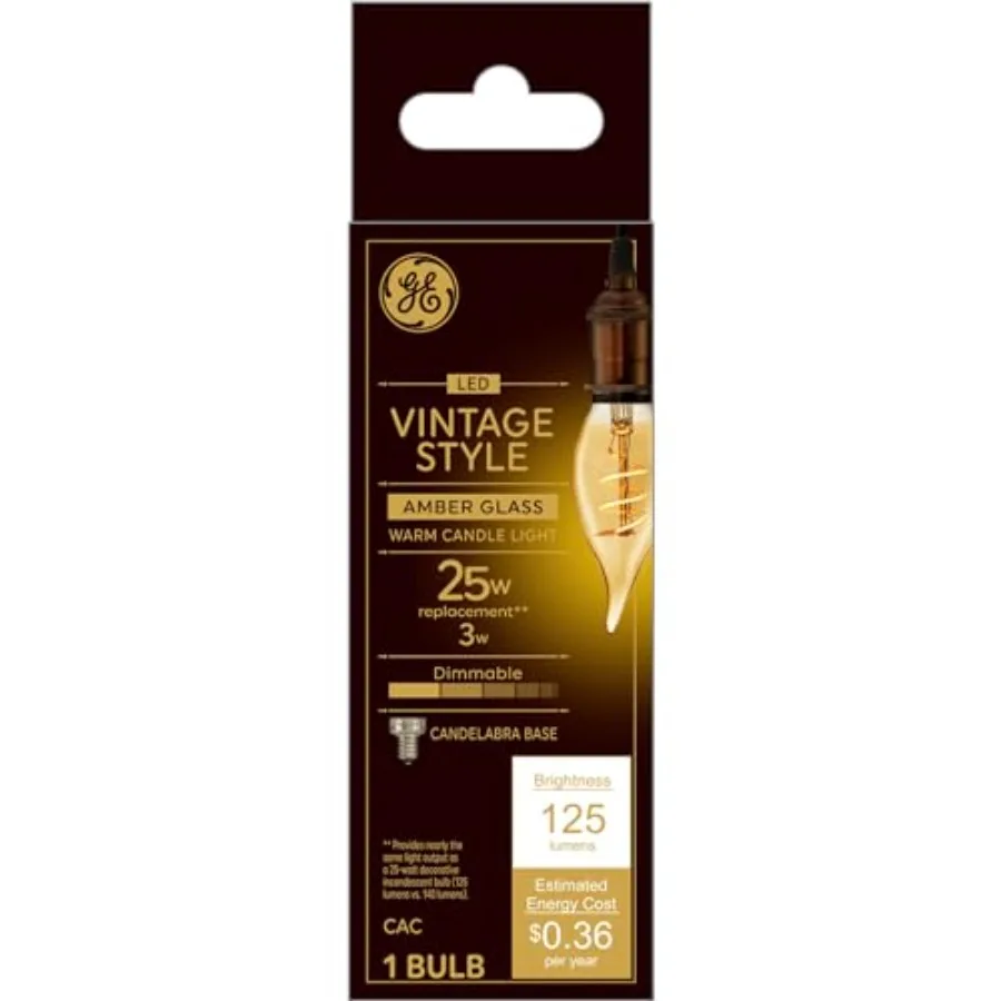 Vinta Style LED Light Bulb,,Amber Finish, Decorative Bulb, Small Base 1 Pack
Vinta Style LED Light Bulb,,Amber Finish, Decorative Bulb, Small Base 1 Pack